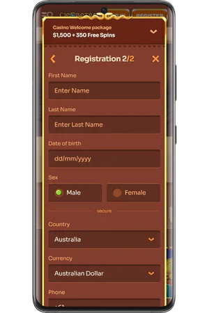 Cleobetra Casino registration form second step with personal details