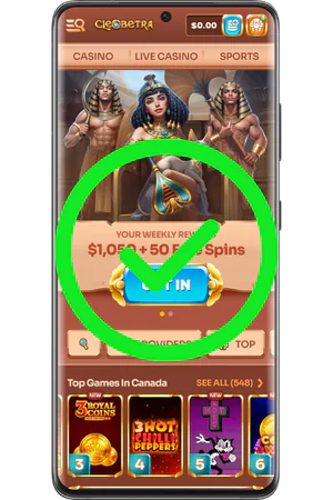 Cleobetra Casino successful registration confirmation with bonus activated